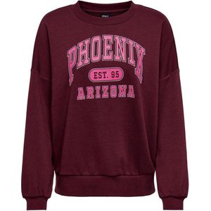 Only Trui Onlcallie L/s Usa O-neck Box Swt 15307465 Maroon Banner/phoenix Dames Maat - M