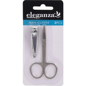 Setje Nagelknipper met Schaartje - RVS - Schaar 9 cm - Knipper 5 cm