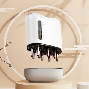 CHIWIN Hoofdhuid Stimulator – 5-in-1 Elektrische Scalp Massager met Rode & Blauwe Lichttherapie, EMS & Vibratie + Doseerfles – 150 mAh Draadloos Hoofd Massageapparaat – 7 × 5,5 × 2,8 cm