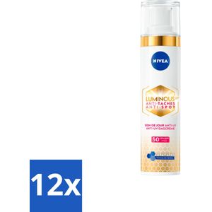 NIVEA - Cellular LUMINOUS630 Dagcrème - Anti-Vlek Gezichtscrème - SPF 50 - Voor alle huidtypen - Tegen Pigmentvlekken - 40 ml - Voordeelverpakking - 12 stuks