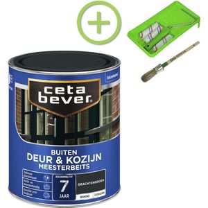 CetaBever - CetaBever Buiten Deur & Kozijn Beits - Zijdeglans - Gracht Groen - 750 ml + Beitsset