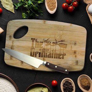 MikaMax The Grill Father - Snijplank - Godfather Cutting Board - Bamboe Snijplank - Gemaakt van Hoogwaardig Bamboe - 38 x 24 x 1,5 cm
