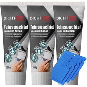 Fijnplamuur voor binnen en buiten | Sneldrogende plamuurmassa voor het vullen van gaten en scheuren | Gebruiksklaar en overschilderbaar