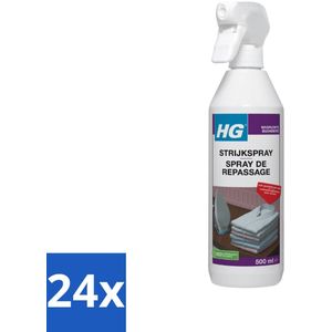 HG - Wasruimte - Strijkspray - Ook Geschikt Voor Zijde - 500 ml - Voordeelverpakking - 24 stuks