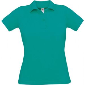 Polo Dames M B&C Kraag met knopen Korte mouw Real Turquoise 100% Katoen