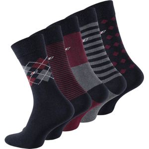 5 paar Casual herensokken - Ruit/Strepen-mix - Maat 39-42