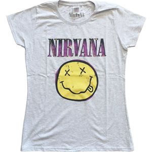 Nirvana - Xerox Happy Face Pink Dames T-shirt - 2XL - Grijs