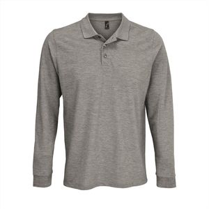 SOL'S Unisex Long Sleeve Polycotton Polo Shirt L03983 - Grey Melange - 5XL