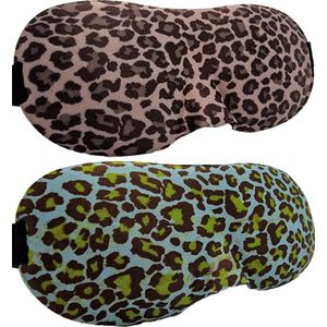 3D Slaapmaskers Panter Bruin & Panter Groen - Thuis - Slaapmasker - Verduisterend - Onderweg - Vliegtuig - Festival - Slaapcomfort - oDaani