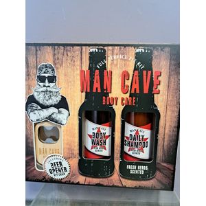 geschenkset mannen - man cave body care - body wash - shampoo - leuk geschenk - grappig - vader dag - kerst - verjaardag