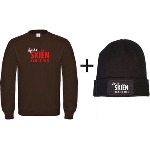 Après skiën kan ik wel set wintersport sweater zwart XXL + muts - soBAD. | Foute apres ski outfit | kleding | verkleedkleren | wintersport beanie | wintersporttruien | wintersport dames en heren