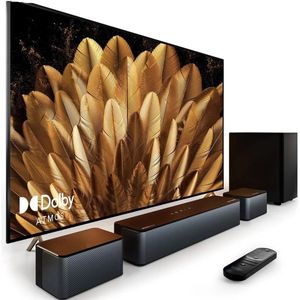 Soundbar - 5.1ch - Soundbar voor TV - Surround Sound-Systeem - met Dradlooze Subwoofer - Dolby Atmos - Bassboost - Smart TV - 87dB - HDMI - eARC - Optical - AUX - USB - Bluetooth 5.3 - Zwart