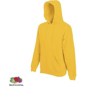 Fruit of the Loom Hoodie - Sunflower - Maat XXL - dubbellaagse capuchon