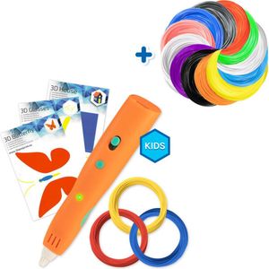 3D&Print 3D Pen Starterspakket Kinderen - Combideal met PCL-Filament Pakket - 12 Kleuren - Oranje