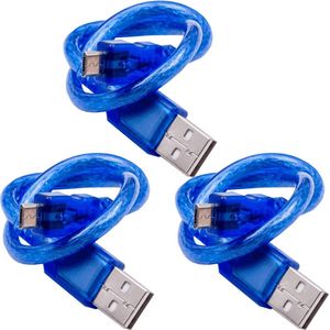 AZDelivery - USB Kabel - Blauw - 3 Stuks - USB A naar USB Micro B