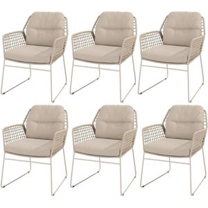 Taste 4SO - Albano - Tuinstoel - Latte Rope - RVS Frame - Inclusief Kussens