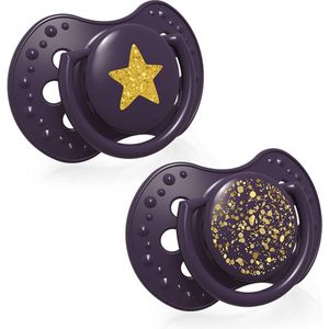 Lovi Stardust fopspenen 2 st. set- violet 6-18 maanden