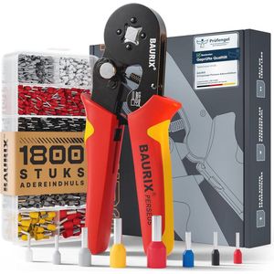 Krimptang Set met 1800 Adereindhulzen - Zelfinstellend Ferrule Crimping Tool 0,25-10mm²
