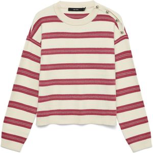 VERO MODA Trui 'VMGOLD'  beige / blauw