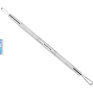 MEDLUXY® - Comedonendrukker (mee-eter verwijderaar) - Lusmodel - Dubbelzijdig - Draadlus en Platte Spatellus - 12 cm [blackhead remover, acne]