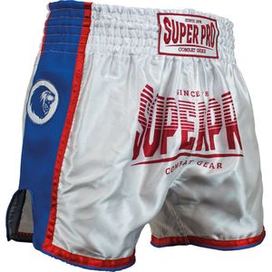 Super Pro Stripes Kickboks broekje Wit/Blauw/Rood - L