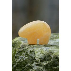 Zuni beer amulet - honingcalciet - positiviteit, energie en bescherming