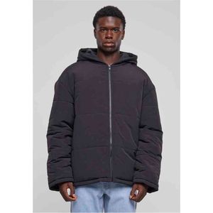 Urban Classics - Hooded Block Gewatteerd jack - XL - Zwart