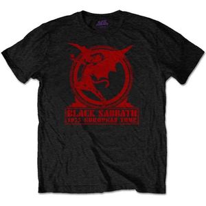 Black Sabbath - Europe '75 Heren T-shirt - L - Zwart