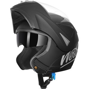 Opvouwbare integraalhelm voor scooter en motor, zwart, ECE-gecertificeerd, maat S (55-56cm)