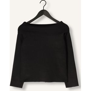 Object Objreynard Re Off Shoulder Knit Tops & T-shirts Dames - Shirt - Zwart - Maat M