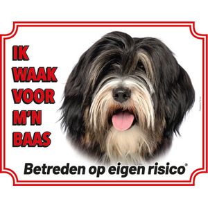 Tibetaanse Terrier waakbord - Ik waak voor m'n baas