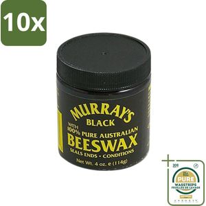 10 x Murray's - Black Beeswax - Haarwax - Extra Sterke Hold - Voor Zwart Haar - 114 g - Grootverpakking - Black Beeswax Haarwax - Dreadlocks Wax - Hair Wax - Hair Styling Wax - Black Hair Wax