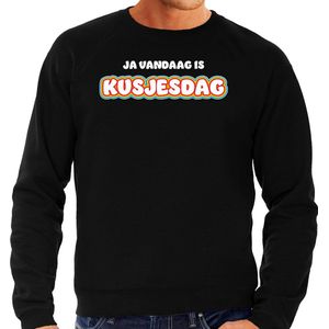 Bellatio Decorations Verkleed sweater voor heren - kusjesdag - zwart - carnaval - foute party XXL