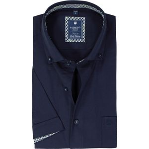 Redmond comfort fit overhemd - korte mouw - Oxford - donkerblauw - Strijkvriendelijk - Boordmaat: 41 - 42