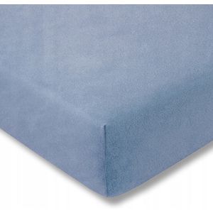 Estella Velours Hoeslaken 160x200 cm Lichtblauw - Zacht & Praktisch