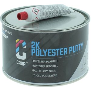 CROP 2K Polyester Plamuur 1300ml - Voor Kunststof • Plastic • Metaal • IJzer • Staal • Aluminium • Carbon & Glasvezel - Auto plamuur - Polyester hars - Met verharder
