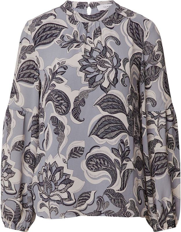 comma - Blouse - Met Bloemenprint - Semi-Transparant