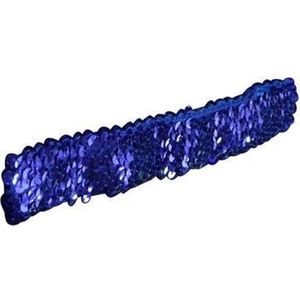 Blauwe pailletten disco glitter haarband