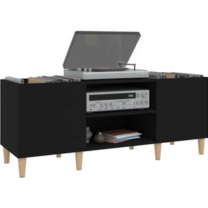 Platenspeler Meubel - LP-kast - Platenspelerkast - Draaitafelstandaard - Platenspelerstandaard - Vintage Displayplank - Zwart