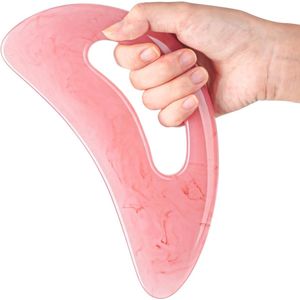 Grote Gua Sha Body Massager met Handvat - Anti-Cellulite - Gua Sha Massager - Pijnverlichting - Ontspanning - Gua sha steen - Massagehulpmiddel - Schoonheidscadeau - Voor Cellulite, Spierontspanning en Lymfedrainage - Roze