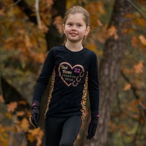 Horka shirt maat 104 panterprint blauw kinder rijkleding