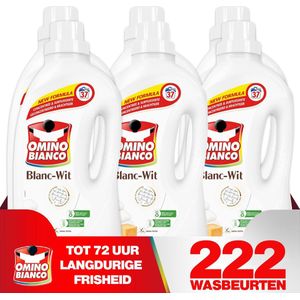 Omino Bianco Blanc - Wasmiddel - 6 x 1480ml - Geconcentreerd - Voor Witte Was - 222 Wasbeurten