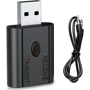 Bluetooth 5.3 Receiver en Transmitter - USB Adapter - Zwart - Inclusief AUX Kabel