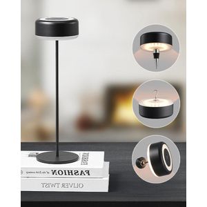 Bedlamp - Draadloos - Touch Schakelaar - Dimbaar - Magnetisch Opladen - Waterdicht - 4400 mAh - Binnen en Buitenverlichting - Zwart