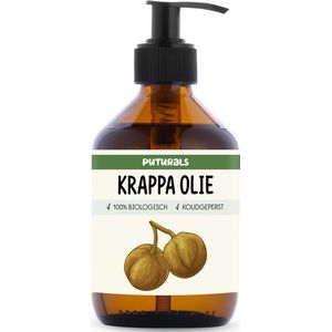 Puturals Krappa Olie 100% Biologisch - 300ml - Koudgeperst en Puur - Krappa Olie voor Haar en Huid