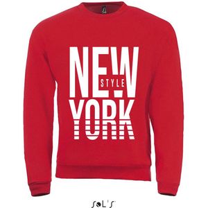 Sweatshirt Ronde Hals 359-97 New York - L, Rood