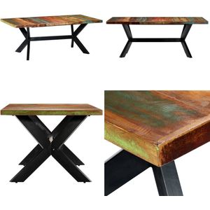 vidaXL Eettafel 200x100x75 cm massief gerecycled hout - Eettafel - Eettafels - Eetkamertafel - Eetkamertafels