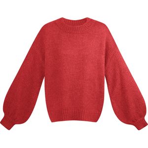 Cozy sweater - Comfy trui- knitted Trui - cherry rode sweater - Wintertrui voor dames
