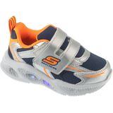 Skechers - METEOR-LIGHTS - Klittenbandschoen - Zilverkleur/Oranje - Met Knipperfunctie