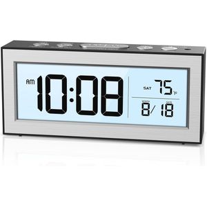 Digitale Wekker met LCD-Display en 5 Alarmmodi voor Slaapkamer en Kantoor